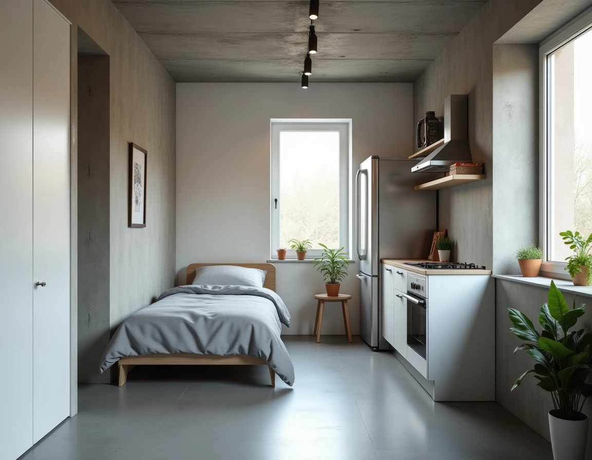 Sous-sol aménagé en appartement locatif avec kitchenette et espace de vie fonctionnel